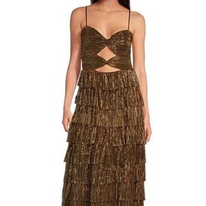 Gianni Bini Shimmery Brown Formal Maxi Dress